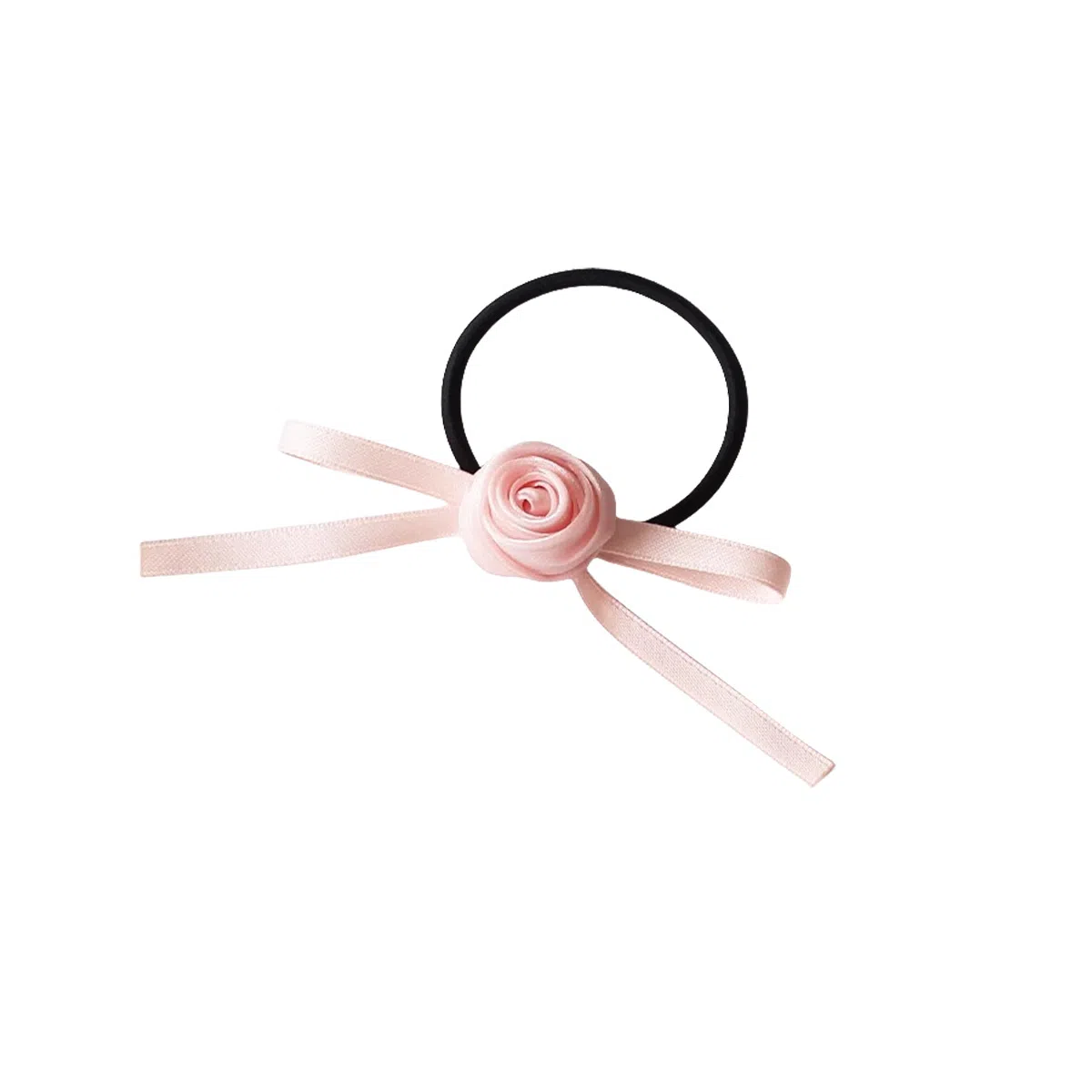 贯古今 蝴蝶结玫瑰皮筋高弹力耐用高马尾扎头发头圈 布艺 头绳 女款