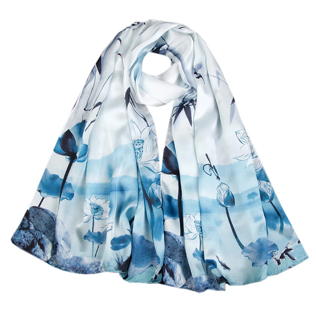 上海故事 丝韵百合 桑蚕丝 丝巾 女款 礼盒装