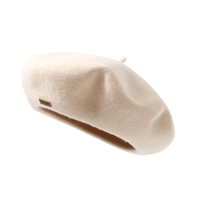 南极人 秋冬季  蓓蕾帽日系文艺复古画家帽子高品质纯色气质显脸小 绵羊毛 贝雷帽 女款