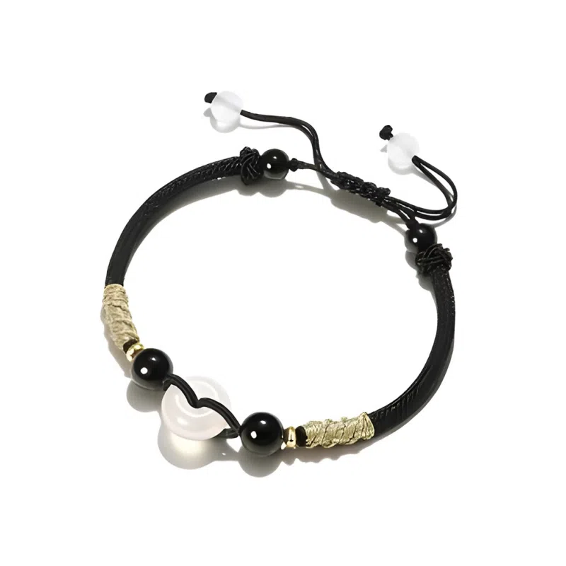 幸囍礼 新中式喜乐平安扣 国风开运如意 清冷感 玉髓 手链 男女同款情侣款