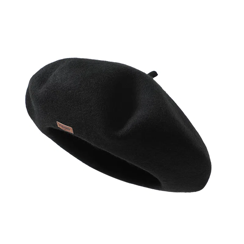 南极人 秋冬季  蓓蕾帽日系文艺复古画家帽子高品质纯色气质显脸小 绵羊毛 贝雷帽 女款