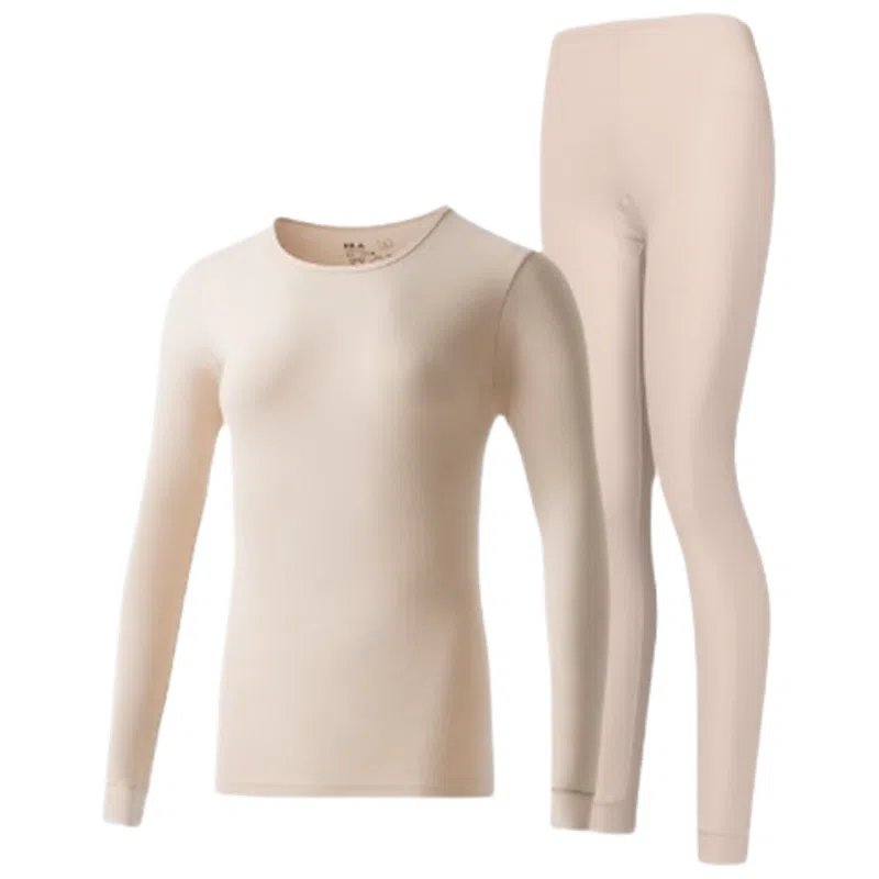 兰缪 圆领纯棉秋衣秋裤舒适透气吸湿排汗抑菌保暖套装 女款