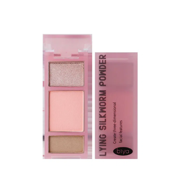 比雅 纯野卧蚕 眼影盘 细闪哑光珠光 三色大地色 便携持妆修容盘