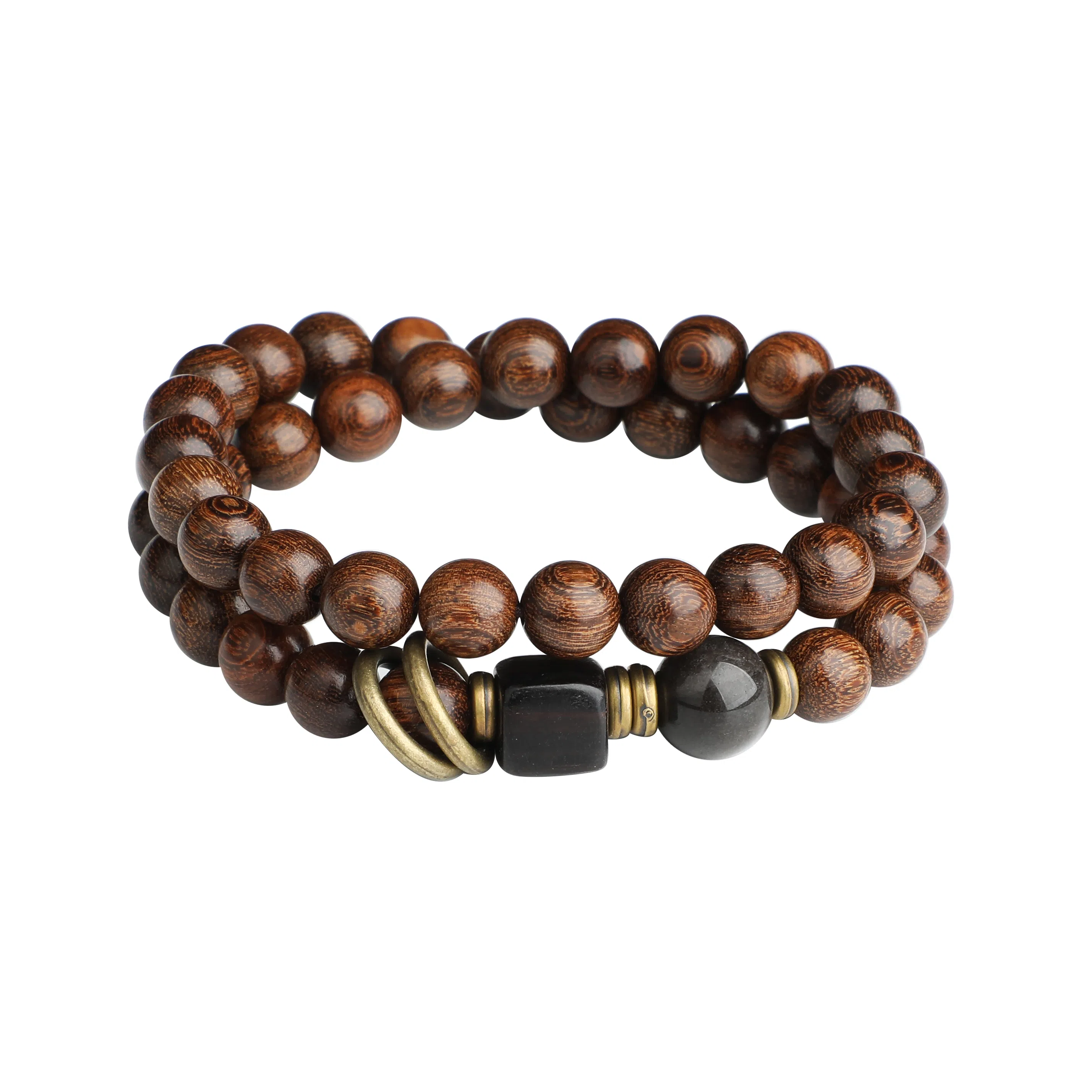 陌阡雪 国风禅意创意串珠 新中式精致文玩念珠 转运珠 木作 手串 男女同款情侣款 金丝檀木