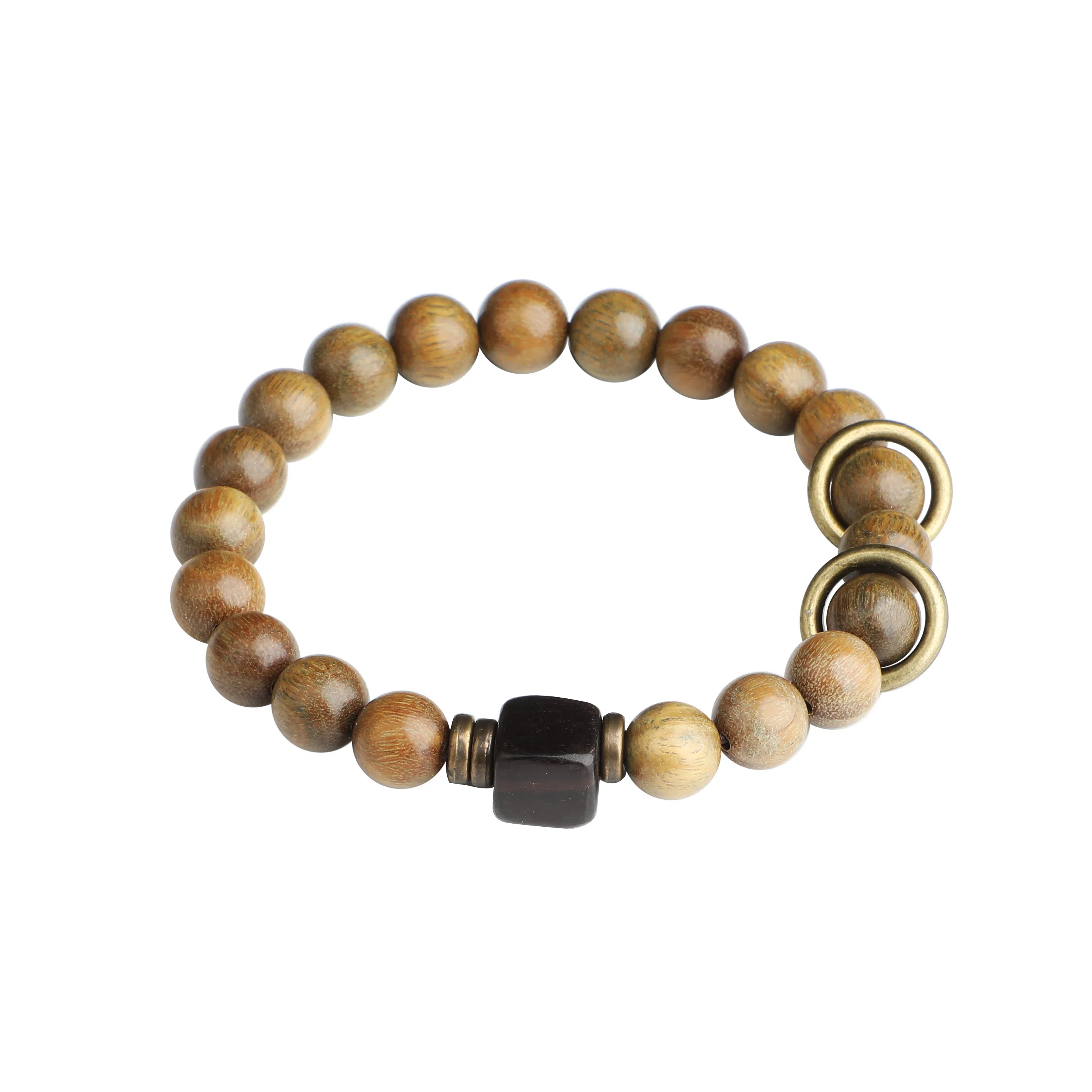 陌阡雪 国风禅意创意串珠 新中式精致文玩念珠 转运珠 木作 手串 男女同款情侣款 金丝檀木