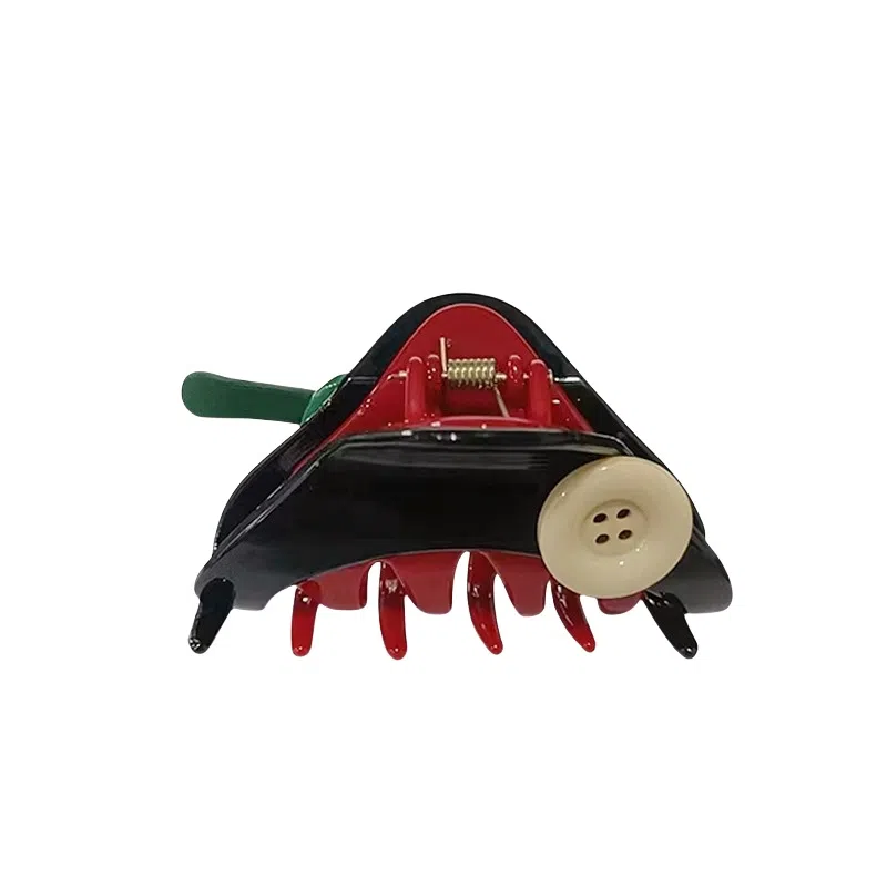 丹琴 可爱设计感纽扣半扎发高端后脑勺 树脂 发夹 女款