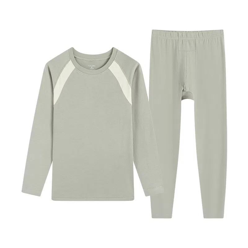 贴身领域 青少年抗菌毛杉薄款长袖秋衣长裤秋裤保暖套装 男款