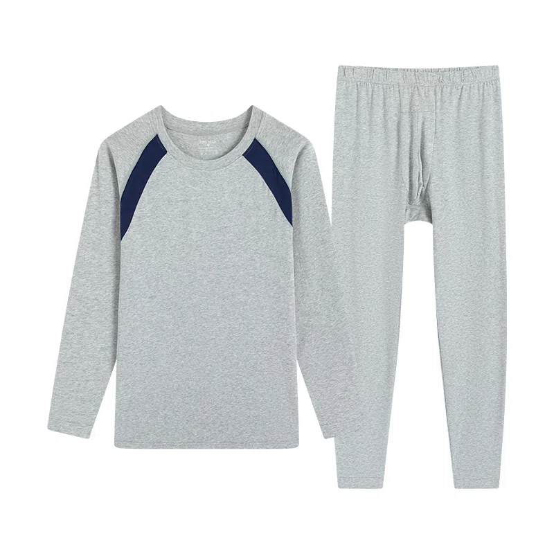 贴身领域 青少年抗菌毛杉薄款长袖秋衣长裤秋裤保暖套装 男款