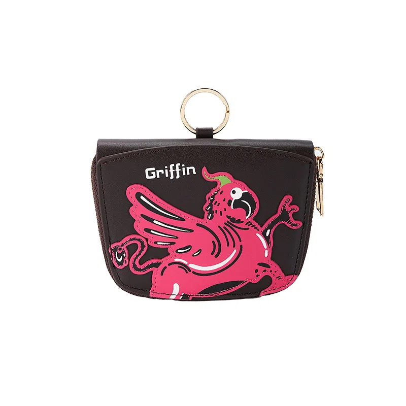 大英博物馆 神兽系列 狮鹫 高颜值 合成革 钥匙扣卡包挂件零钱包 常规 男女同款情侣款 棕色/粉色