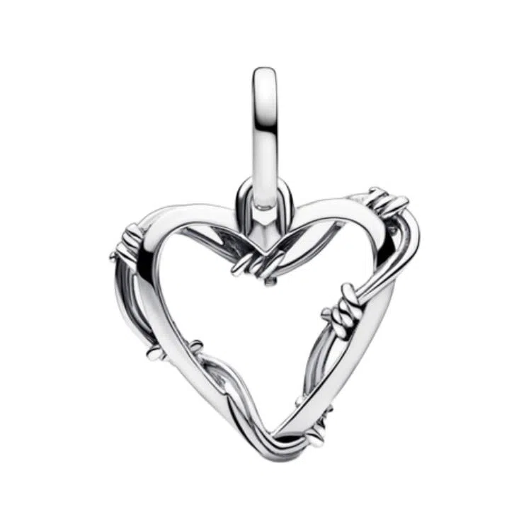 Pandora Wire Heart Pendant Silver