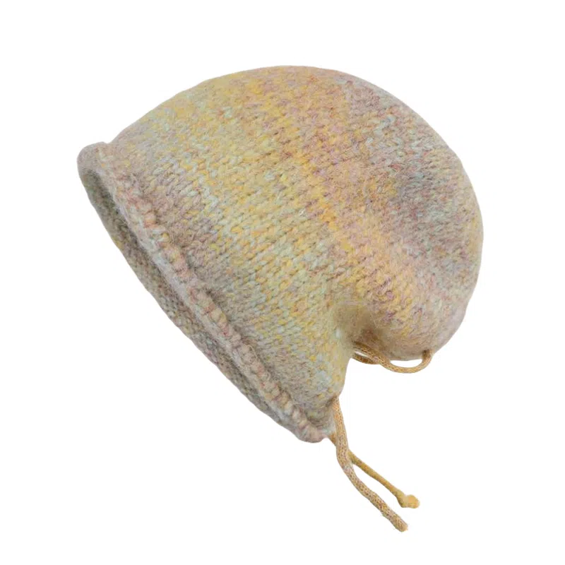 北极绒 渐变抽绳堆堆帽显脸小针织 羊毛 绒线帽 男女同款情侣款