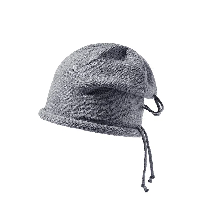 北极绒 显脸小保暖护耳抽绳卷边包头 涤纶 绒线帽 男女同款情侣款