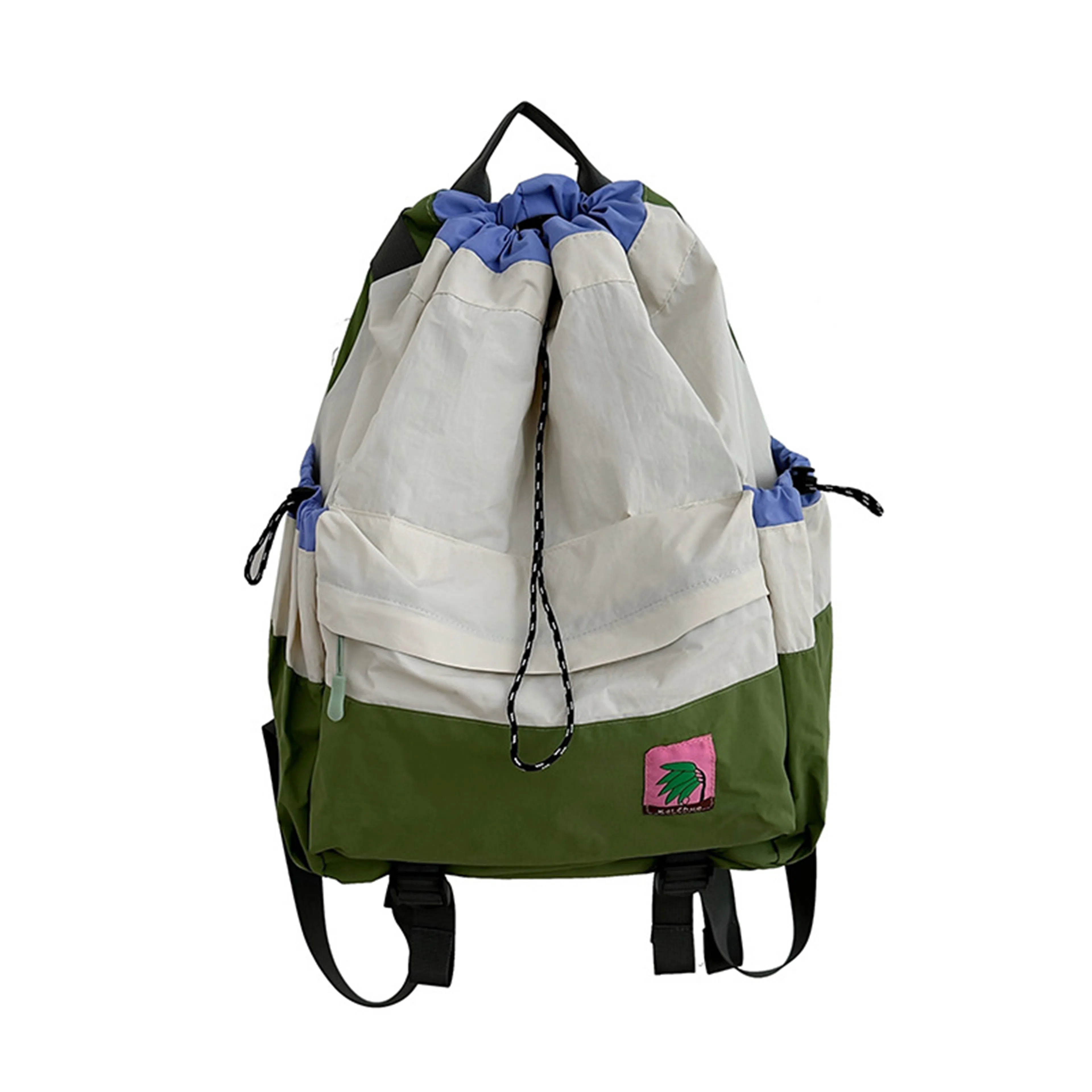 LEXI Nylon Backpack Beige/Green