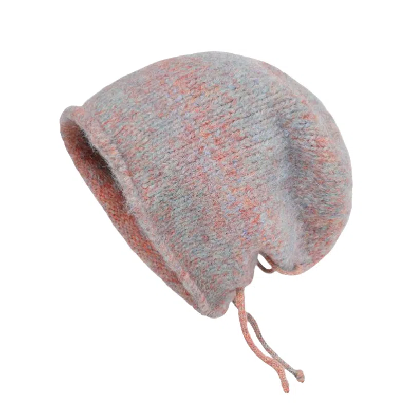 北极绒 渐变抽绳堆堆帽显脸小针织 羊毛 绒线帽 男女同款情侣款