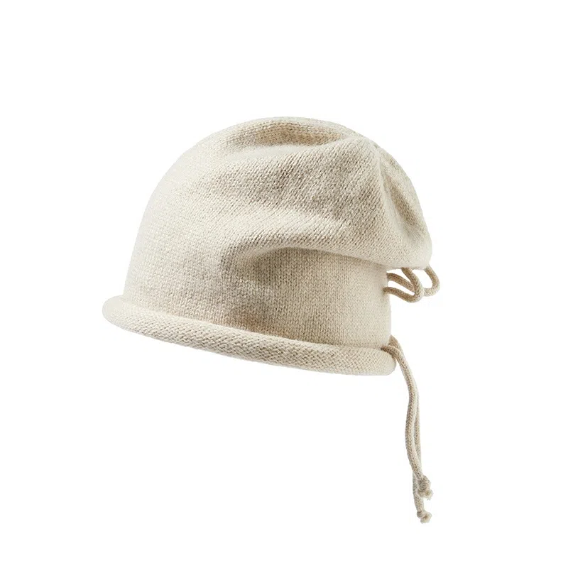 北极绒 显脸小保暖护耳抽绳卷边包头 涤纶 绒线帽 男女同款情侣款