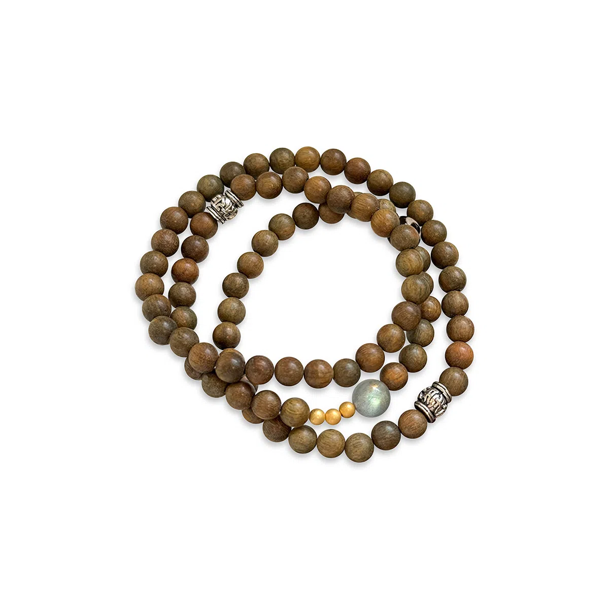 星珍思 福禄吉祥 新中式国潮复古民族风多圈佛珠素圈盘玩转运 小众叠戴天珠 檀木 手串 男女同款情侣款