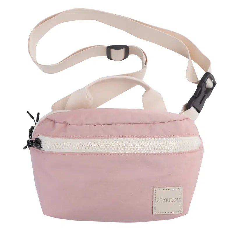 行途 中性风休闲简约日常通勤时尚百搭 尼龙 胸包腰包 男女同款情侣款 黑色/亚麻灰/白色/粉色/蓝色