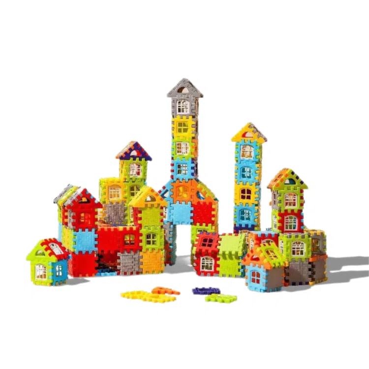 乐乐鱼 超大号搭房子积木拼装墙模型拼图 早教益智玩具