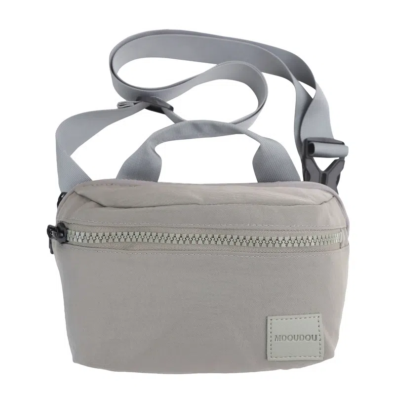 行途 中性风休闲简约日常通勤时尚百搭 尼龙 胸包腰包 男女同款情侣款 黑色/亚麻灰/白色/粉色/蓝色