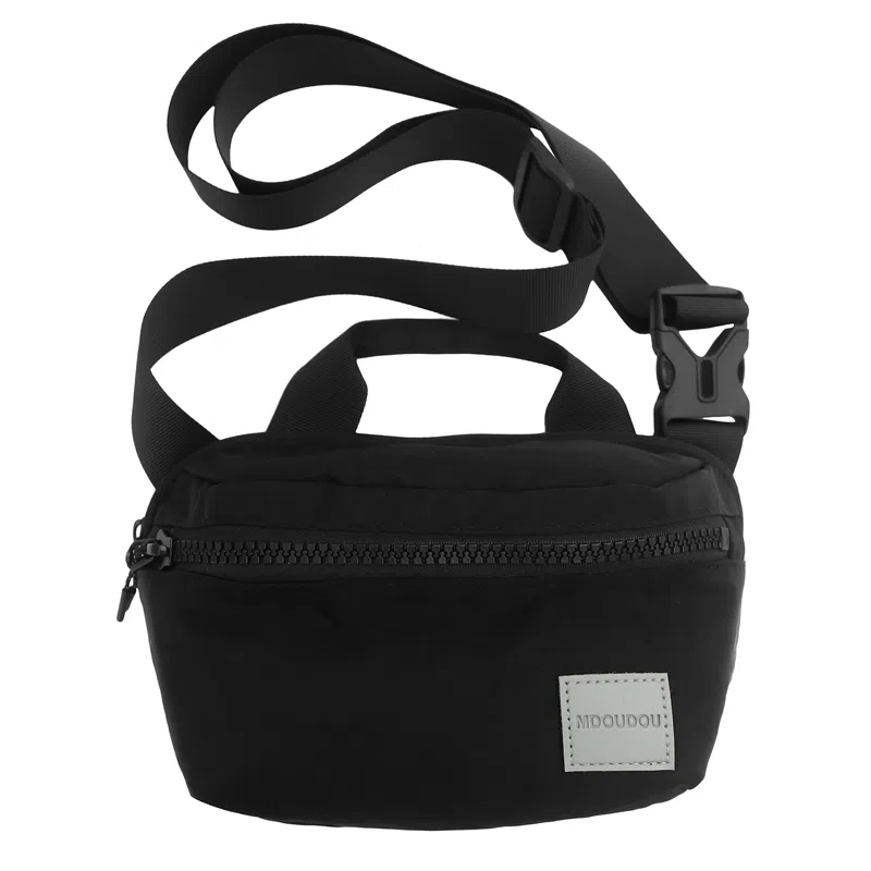 行途 中性风休闲简约日常通勤时尚百搭 尼龙 胸包腰包 男女同款情侣款 黑色/亚麻灰/白色/粉色/蓝色