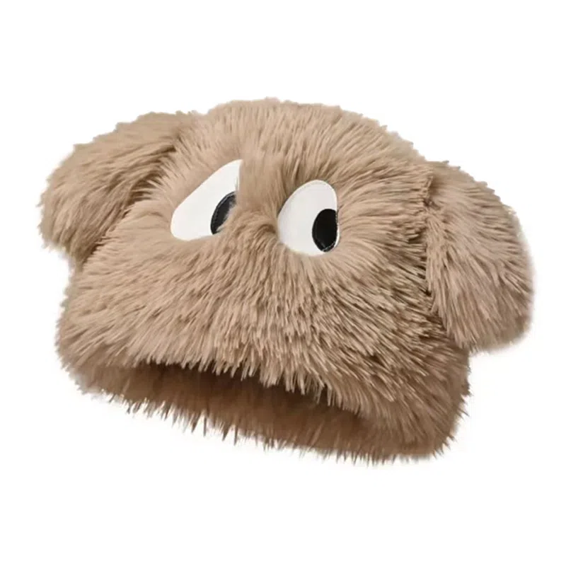 佩洛依 可爱卡通搞怪小狗 秋冬季加厚护耳毛绒毛保暖防寒针织 涤纶 绒线帽 男女同款情侣款