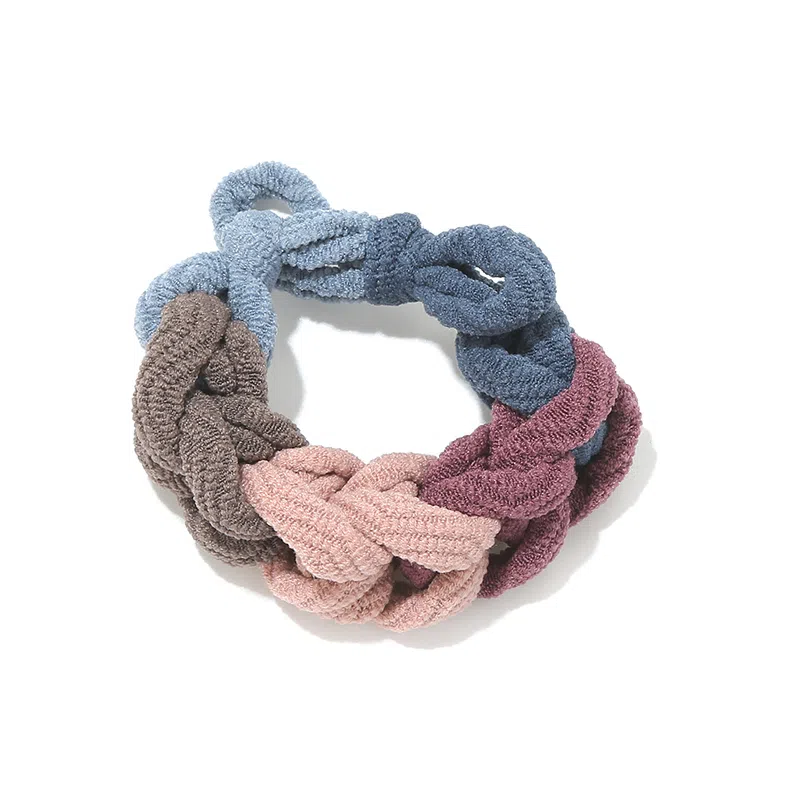 如花梦 多巴胺色编织麻花发圈 高弹力不伤发拼色皮筋发绳 日常百搭简约加粗发饰头绳 女款