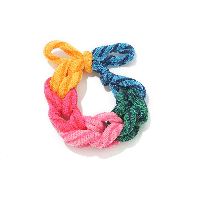 如花梦 多巴胺色编织麻花发圈 高弹力不伤发拼色皮筋发绳 日常百搭简约加粗发饰头绳 女款