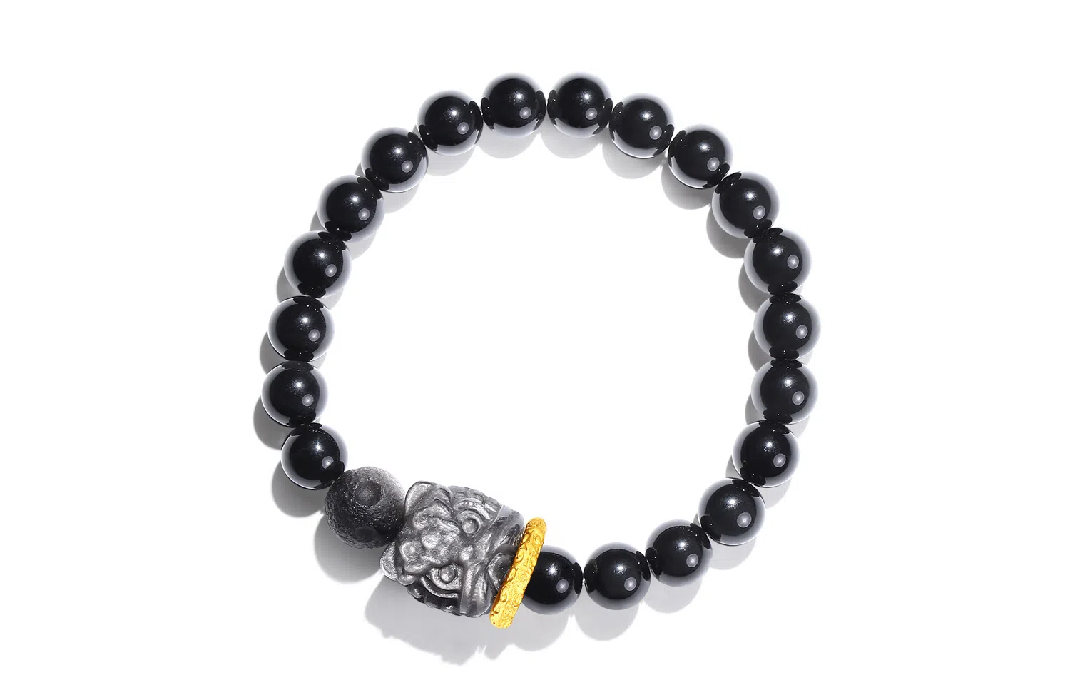 骊碧 新中式醒狮 国潮风小众 黑曜石 手串 男女同款情侣款