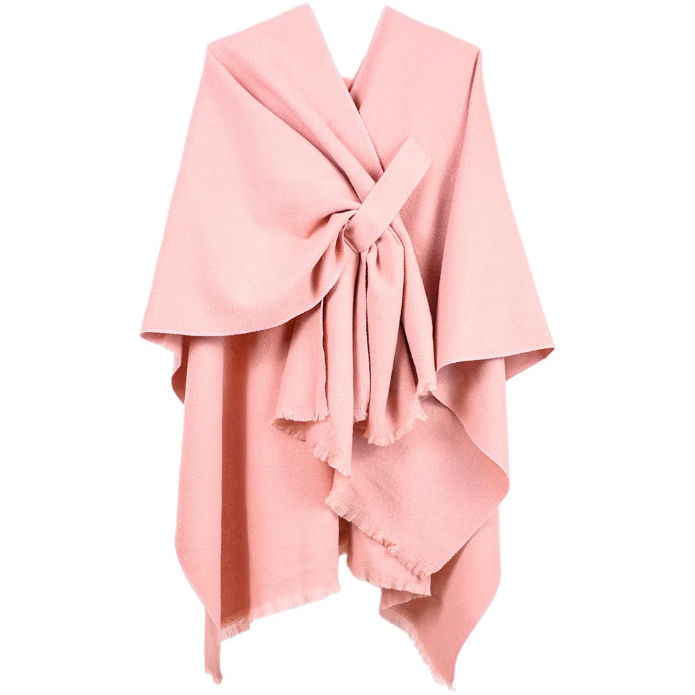 梦特娇 单色斜绑带保暖防风高级百搭 披肩 女款