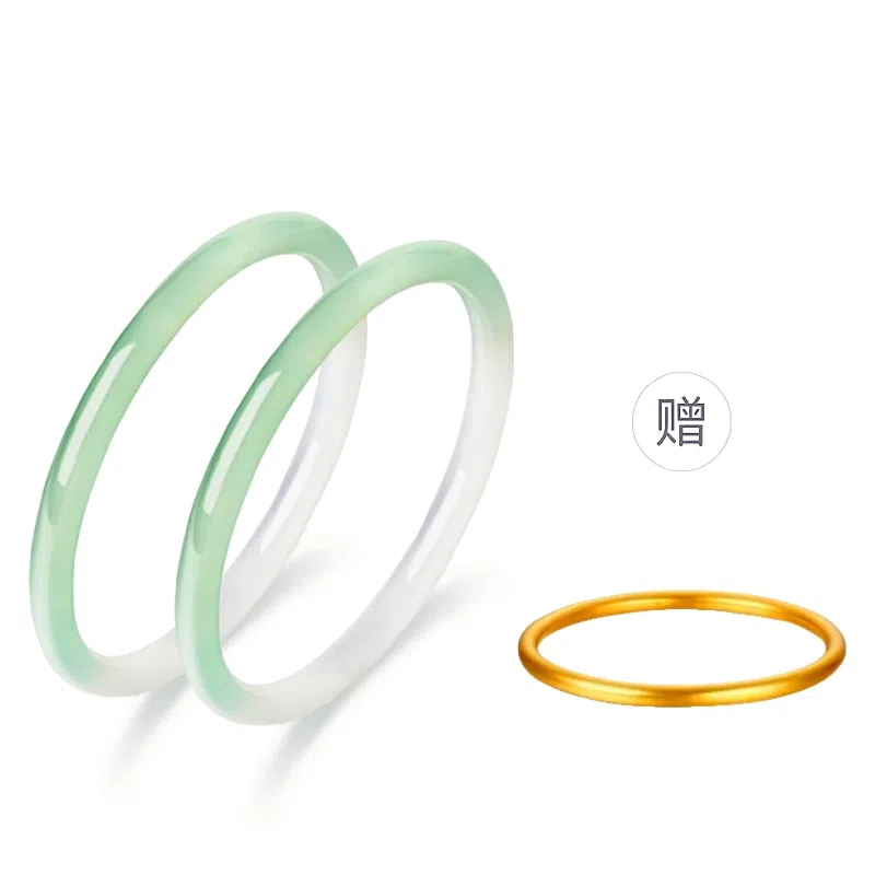 幸囍礼 【点收藏赠素圈镯 高品质】半山半水青山黛女镯 新中式国风油青色渐变 古风汉服 高冷气质 玉髓 手镯 男女同款情侣款