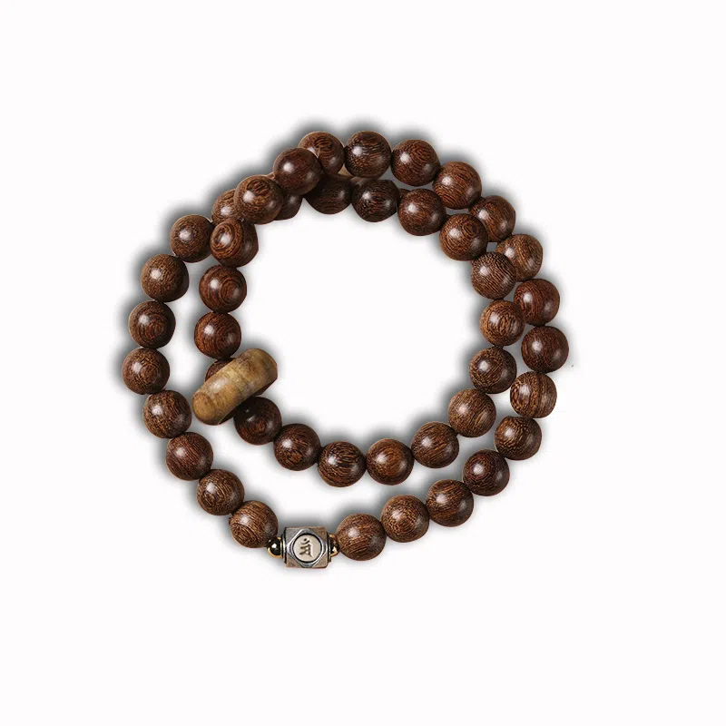 雅谷 八大守护神 六字真言 平安如意 新中式命年招财纳福文玩佛珠念珠转运 金丝檀木 木作手串 男女同款情侣款