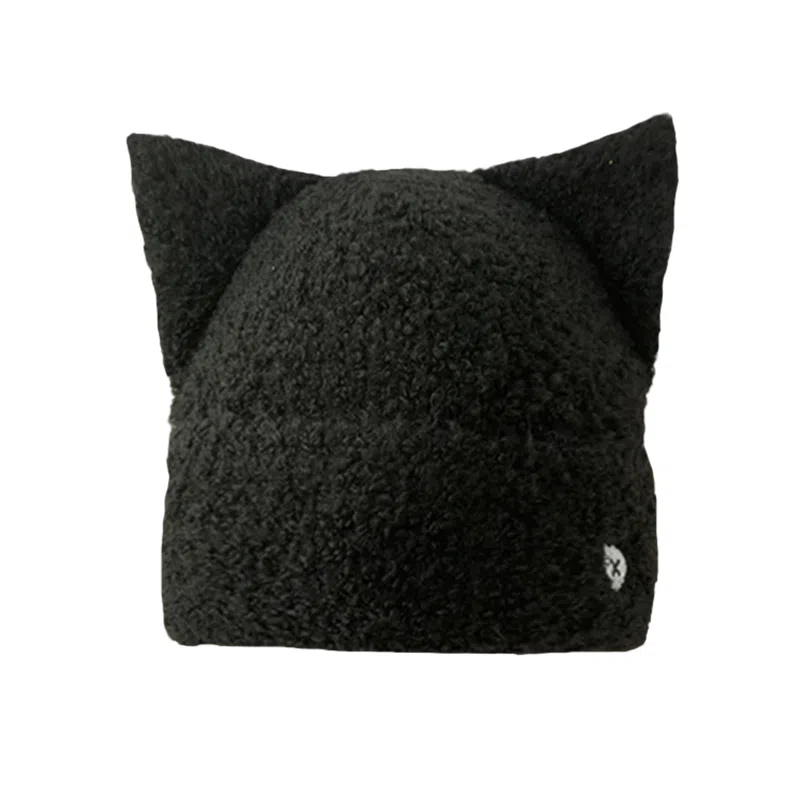 北极绒 冬季保暖可爱耳朵防寒针织帽出游甜美逛街 聚酯纤维 绒线帽 男女同款情侣款