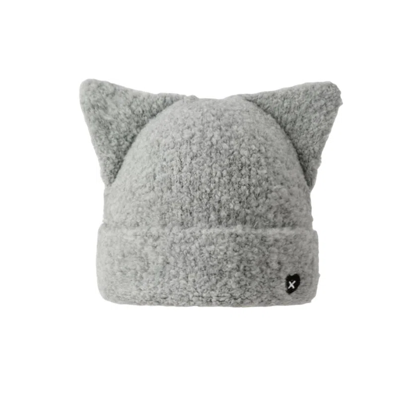 北极绒 冬季保暖可爱耳朵防寒针织帽出游甜美逛街 聚酯纤维 绒线帽 男女同款情侣款