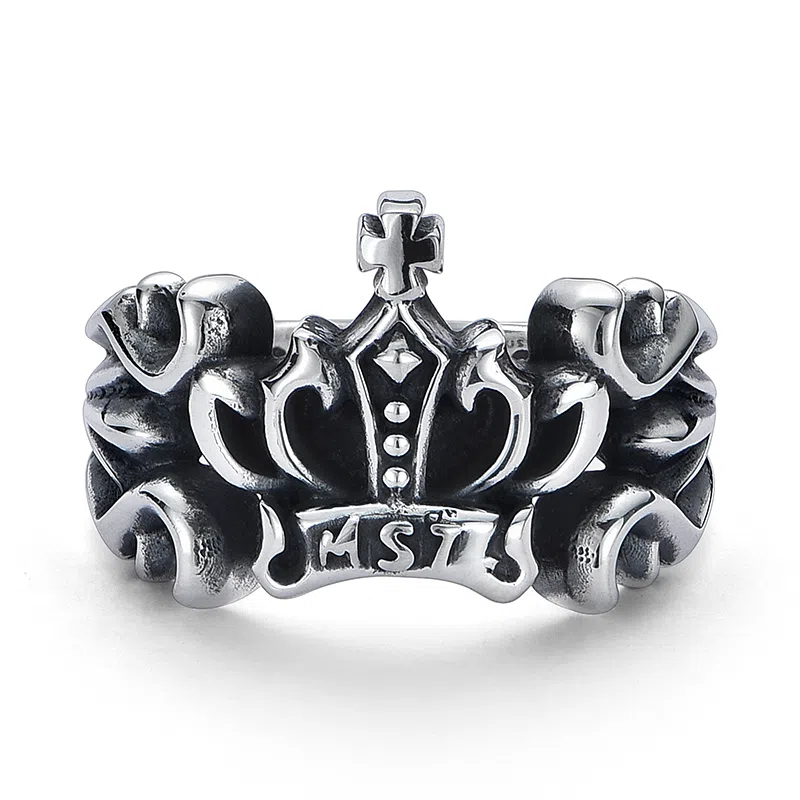 MYSH Cross Crown Silver Ring