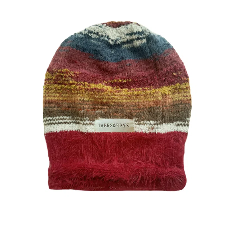 北极绒 美拉德堆堆帽冬季 大头围春秋保暖针织冷帽 涤纶 绒线帽 女款