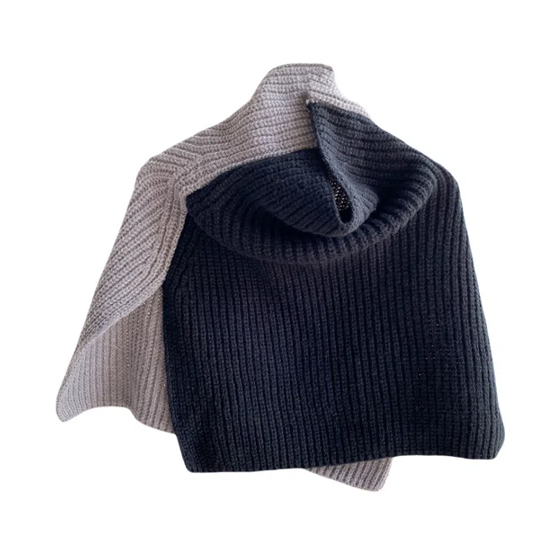 北极绒 冬季护颈围巾外搭套头领脖套韩系潮针织披肩 围脖 男女同款情侣款