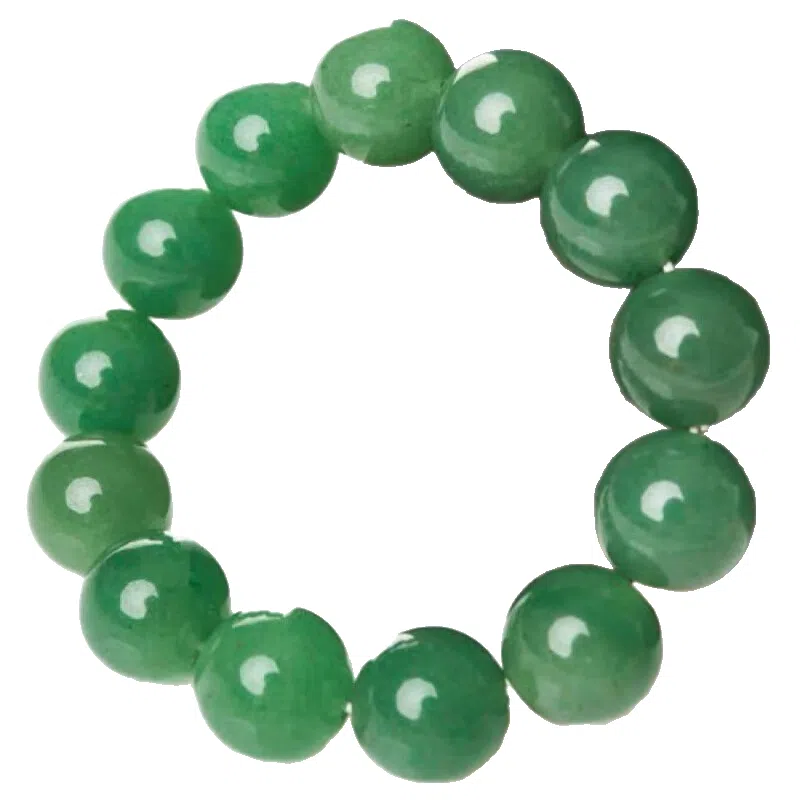 静汝玉 翠绿色 东陵玉 手串 男女同款情侣款