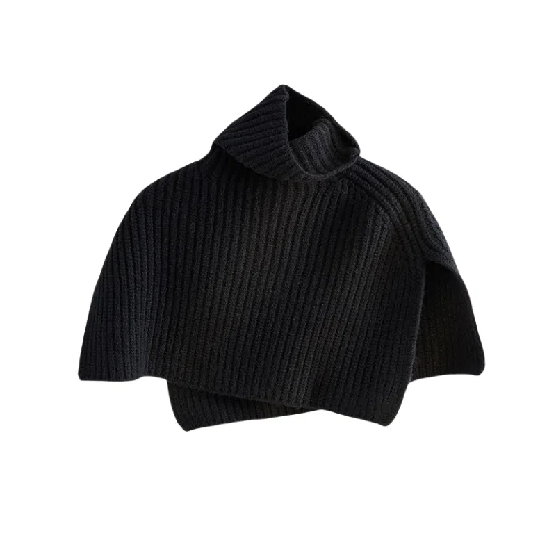 北极绒 冬季护颈围巾外搭套头领脖套韩系潮针织披肩 围脖 男女同款情侣款