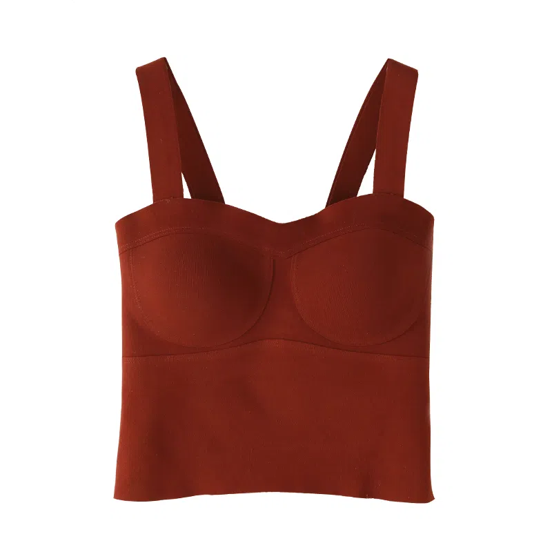 内在密码 蚕丝羊毛打底上衣无痕宽肩带显瘦内搭外穿带胸垫一体保暖背心 女款