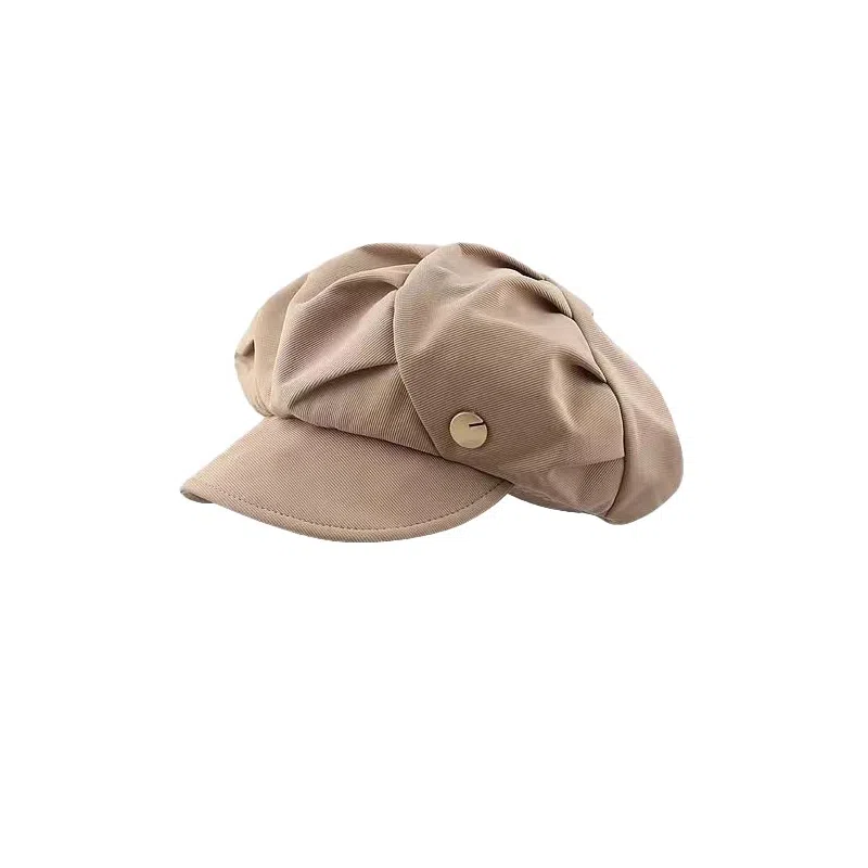 祎步康 云朵帽显脸小褶皱韩版小八角帽大头围 聚酯纤维 贝雷帽 女款