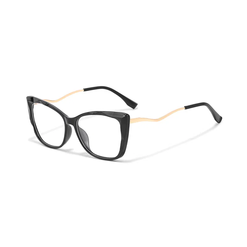 【联系客服可选配镜套餐】 佐川 个性眼镜框 复古眼镜 个性设计可配防蓝光变色 板材加金属 猫眼 光学镜架 男女同款情侣款