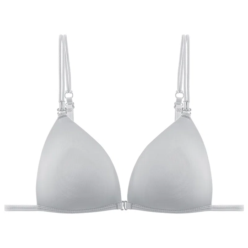 二三二三 超薄款无钢圈透气法式无痕三角杯文胸 女款 蓝灰