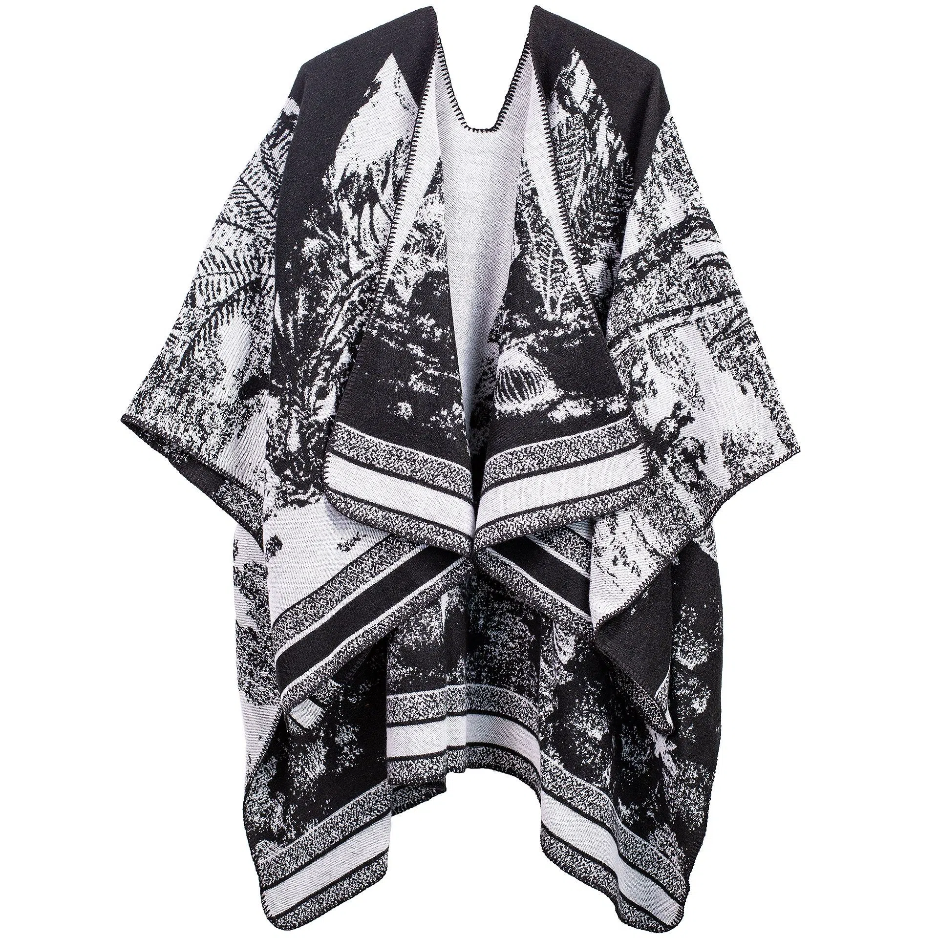 梦特娇 秋冬提花保暖防风拍照出片高级 披肩 女款