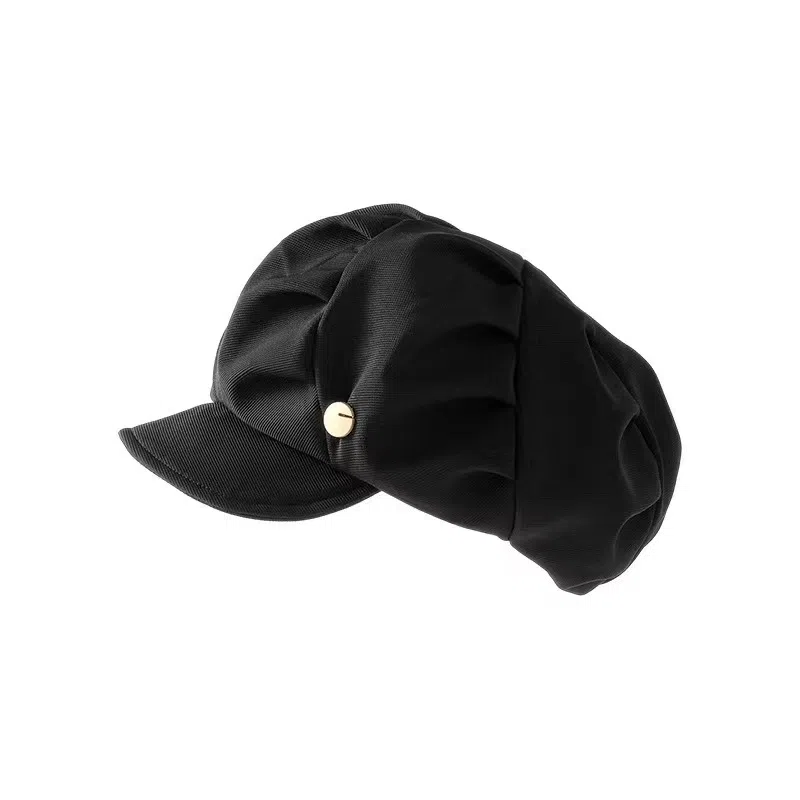 祎步康 云朵帽显脸小褶皱韩版小八角帽大头围 聚酯纤维 贝雷帽 女款