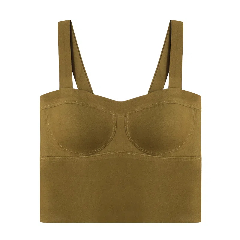 内在密码 蚕丝羊毛打底上衣无痕宽肩带显瘦内搭外穿带胸垫一体保暖背心 女款