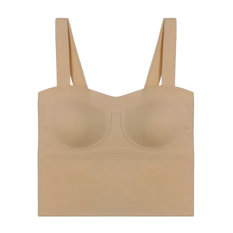 内在密码 蚕丝羊毛打底上衣无痕宽肩带显瘦内搭外穿带胸垫一体保暖背心 女款