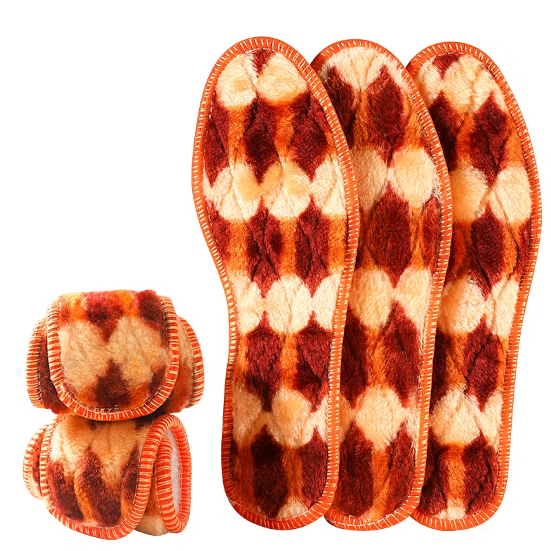 足印部落 保暖加绒软底舒适防寒防冻 毛毡 无纺布 鞋垫 男女同款情侣款