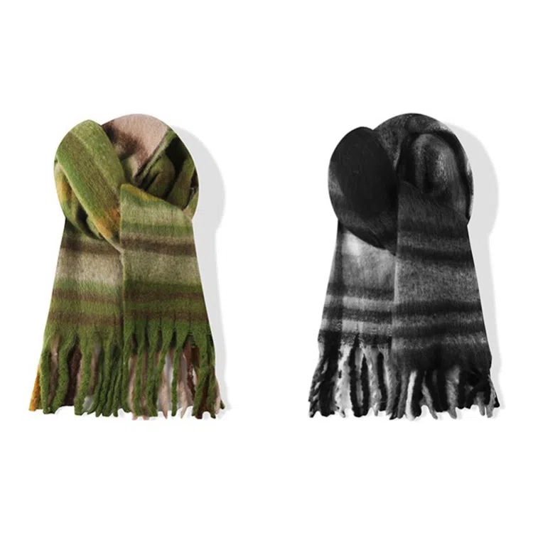 梦特娇 美拉德色系加厚长款保暖氛围感 绒线围巾 男款