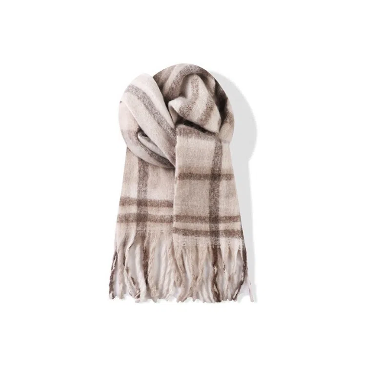 梦特娇 美拉德色系加厚长款保暖氛围感 绒线围巾 男款