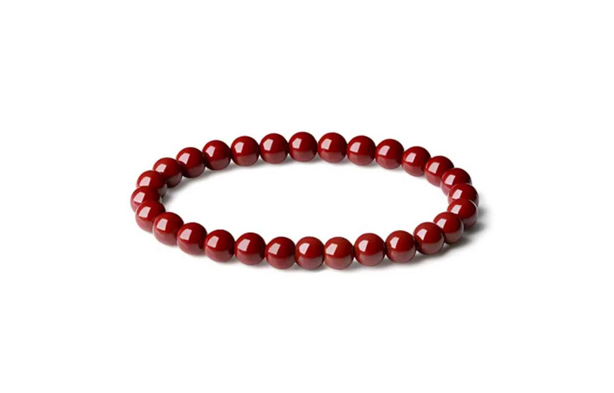 百利金 时来运转 国潮复古新中式平安转运简约精致优雅百搭个性气质创意设计转运珠足金手饰 朱砂 玉石手串 男女同款情侣款